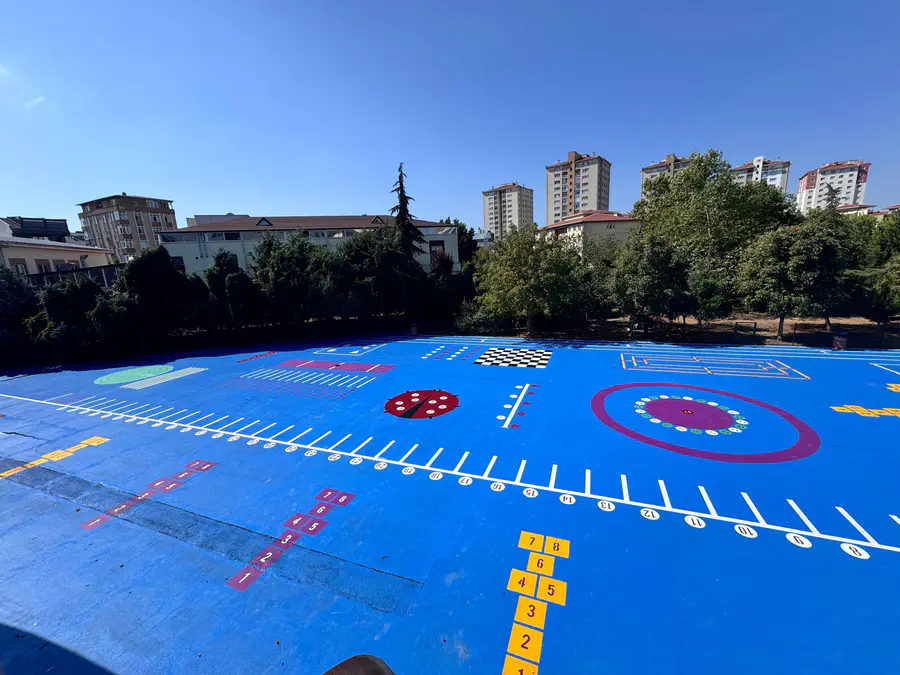 Okul Bahçesi Zemin Oyun Alanı Çizgileri