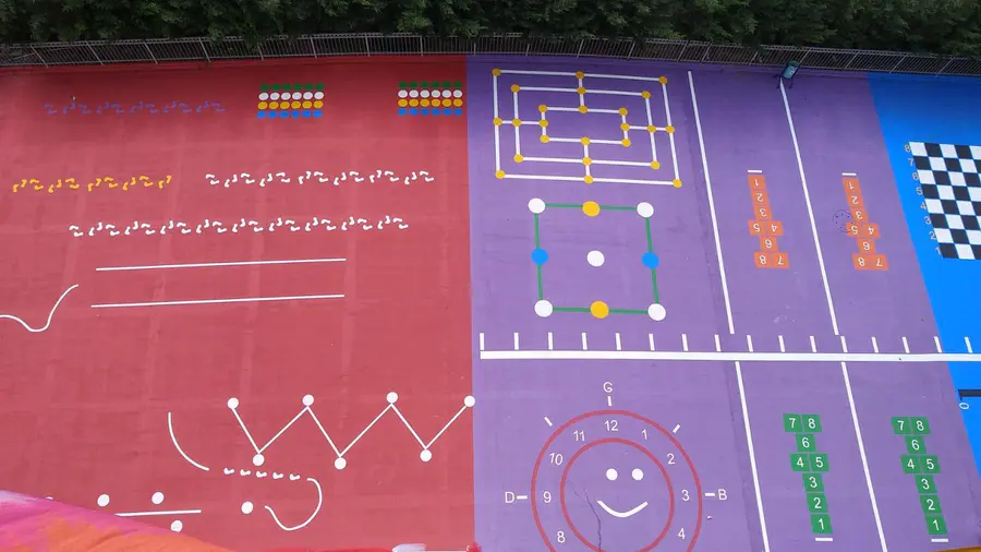 Okul Bahçesi Zemin Oyun Alanı Çizgileri