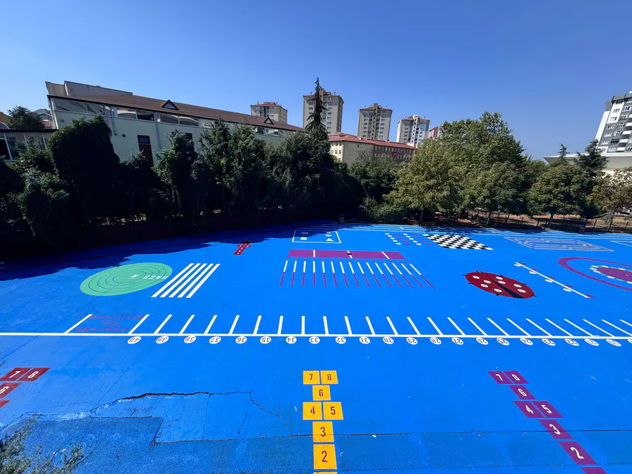 Okul Bahçesi Zemin Oyun Alanı Çizgileri