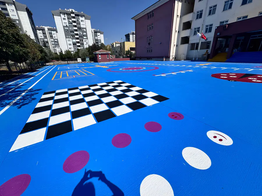 Okul Bahçesi Zemin Oyun Alanı Çizgileri