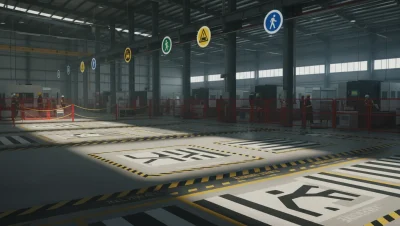 kapak-Endüstriyel Fabrika Güvenlik Alanı İşaretleme