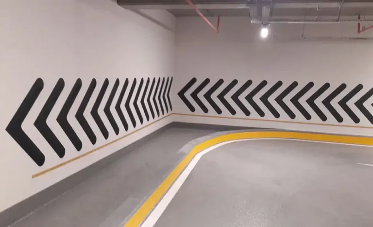 Kapalı Otopark Trafik Akış Yönlendirme Çizgileri