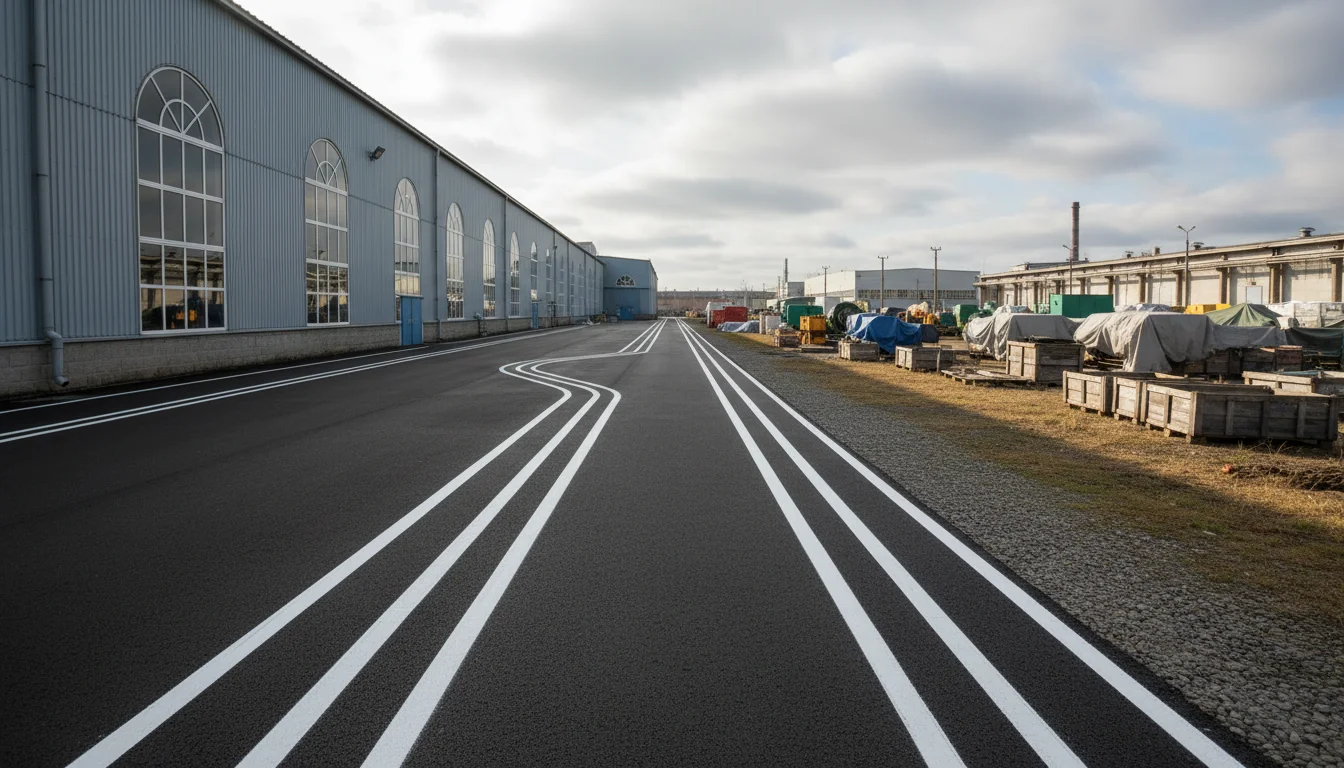 Fabrika Açık Alan Yaya Trafik Yolu Çizgi Uygulaması fabrika acik alan yaya trafik yolu cizgi uygulamasi 1773439938004