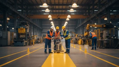 kapak-Fabrika Alanlarında İSG Güvenlik Çizgi Boyama