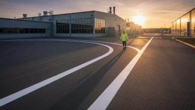 kapak-Fabrika Çevresi Zemin Yaya Yolu Çizgi Boyama