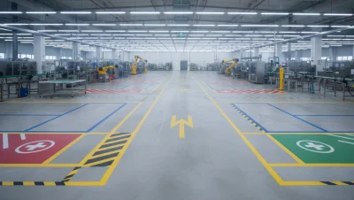 kapak-İSG Kurallarına Uygun Fabrika Zemin Çizgileri