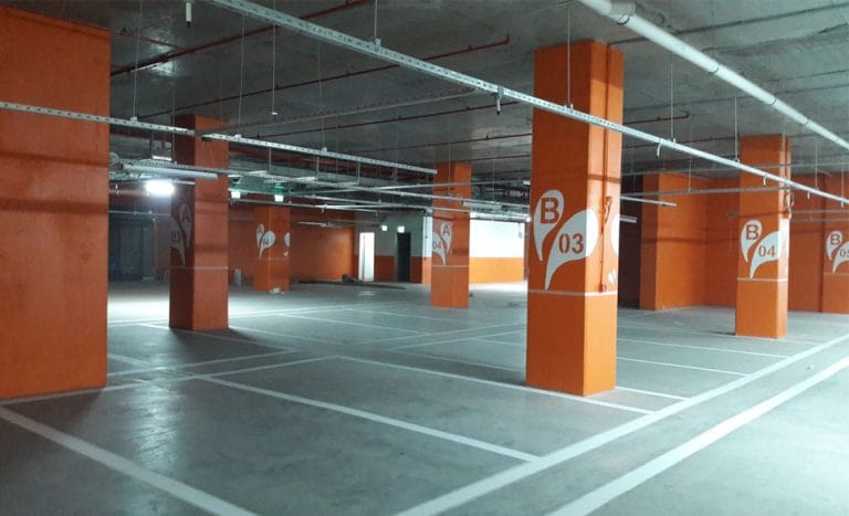 Kapalı Otopark Kolon ve Duvar Kuşak Boyama