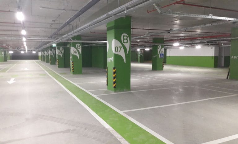 Kapalı Otopark Kolon ve Duvar Kuşak Boyama