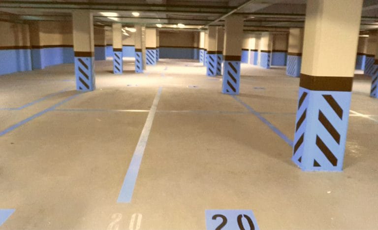 Kapalı Otopark Kolon ve Duvar Kuşak Boyama